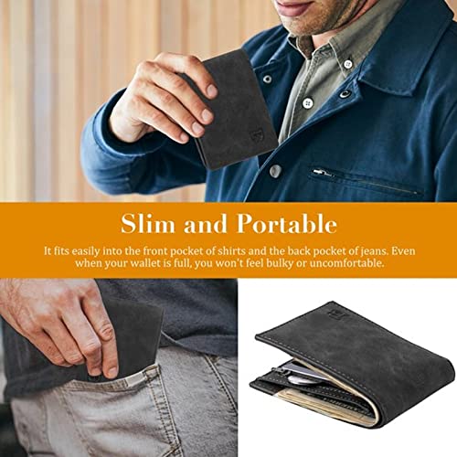 Wallet for Men, Leather Slim Minimalist Front Pocket Bifold Rfid Blocking Men Wallet,Thin Wallet for Men4