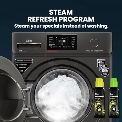 Image of IFB 7 Kg 5 Star, DeepClean Technology, AI Powered, WiFi, Fully Automatic Front Load Washing Machine (SERENA OXN 7012 CMS, PowerSteam, 9 Swirl, Steam Refresh, Inbuilt Heater, Eco Inverter, Onyx)
