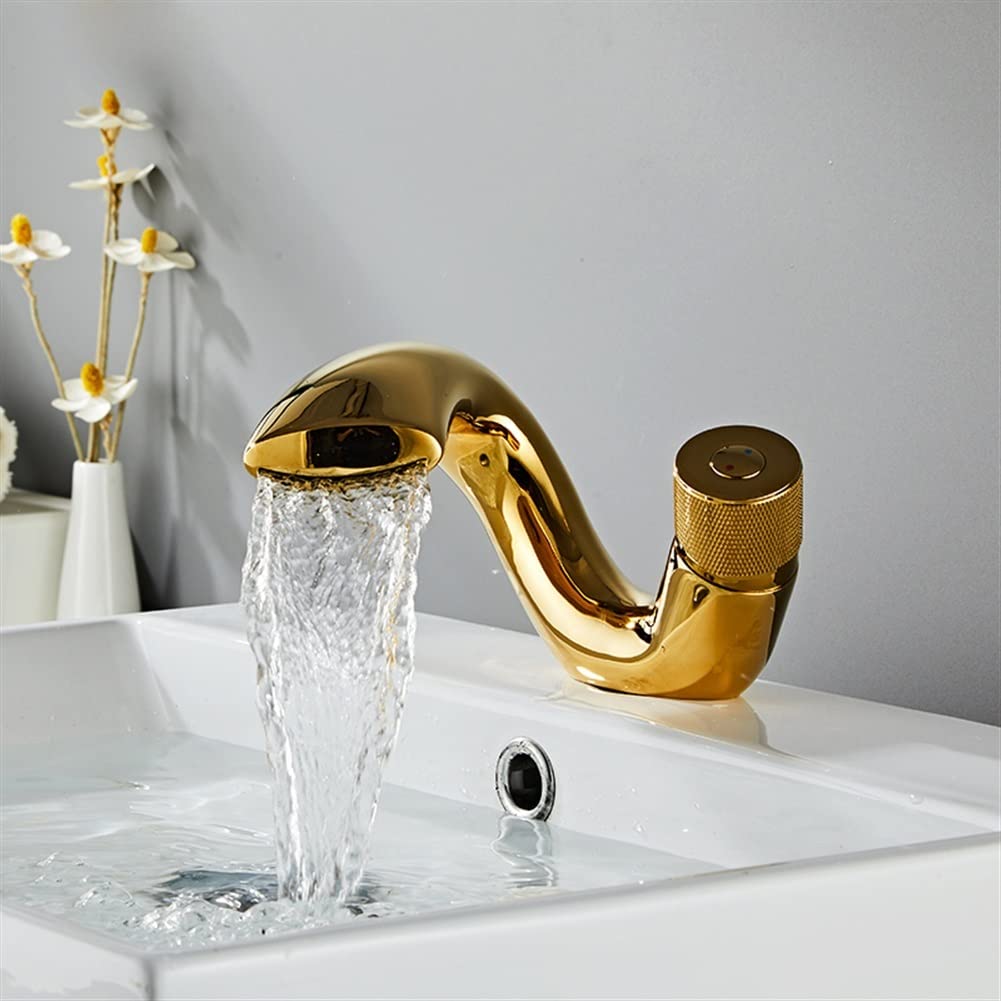 Robinet de salle de bain cascade anti-éclaboussures avec mélangeur eau chaude et froide