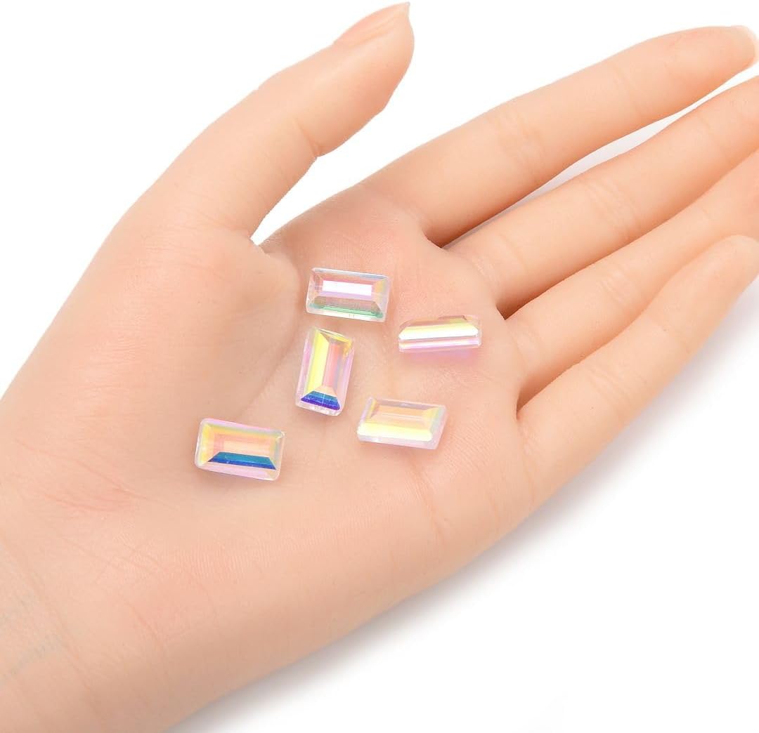 100pcs Adabele Austrian 14mm Faceted Loose Rectangle Crystal Beads Clear AB Compatible with Swarovski Crystals Preciosa 5055 SSRT1402
