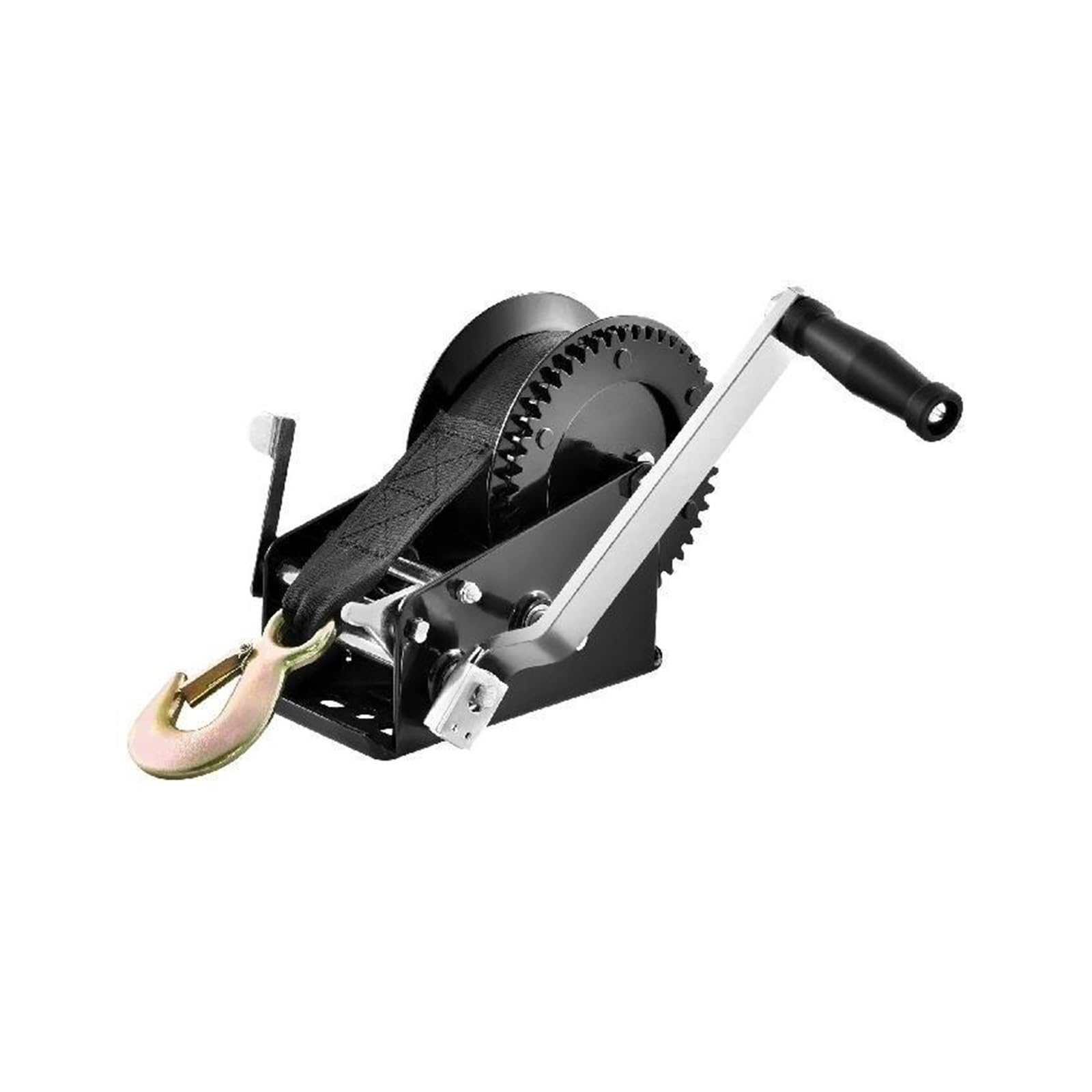 Mshgsku Heavy Duty Hand Winch With Manual Crank And Durable Strap For Boat Trailers And Easy Operation