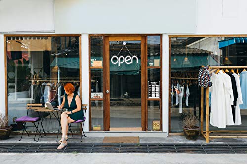LED Neon Open Sign Light. Perfect to Advertise Storefront, Business, Office, Shop and Restaurant. Ultra Bright White Designer Color. Custom Built, Elegant Window Display - Thumbnail 4