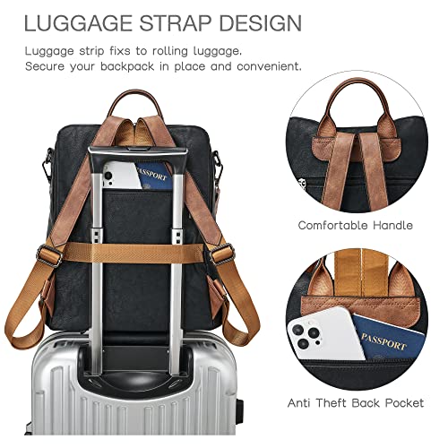 Image of Shrrie Vegan Leather Backpack Purse for Women with Adjustable Shoulder Bag