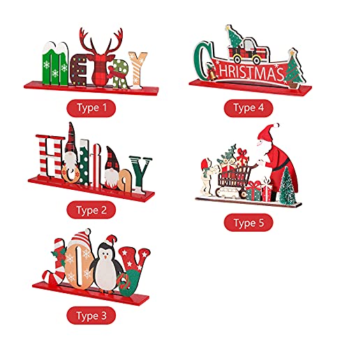 Mibee Decoração de mesa de Natal Mesa de Natal de madeira Placa central Decoração de mesa Decoração