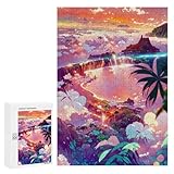 300 PCS Rompecabezas De Piezas para Adolescentes Island Paradise Sunset Rompecabezas para Adultos Juego Familiar Análisis Y Desafío Educativo De Lógica 300 PCS
