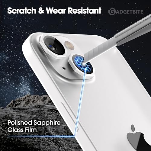 Image of GadgetBite Snaptra Octagon Lens Protector Compatible With iPhone 13 & iPhone 13 Mini - 9H Tempered Glass Camera Cover with Metal Ring, Scratch-Resistant,Camera Lens Protection - Silver