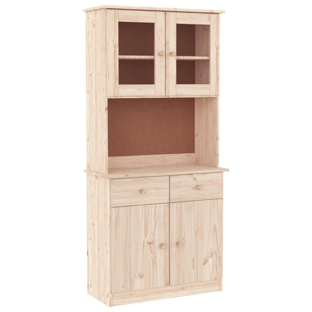 ShGaxin Bufet Alta 77x35x165 cm z litego drewna sosnowego, wysoka komoda, szafka z szufladą, szuflady na komody