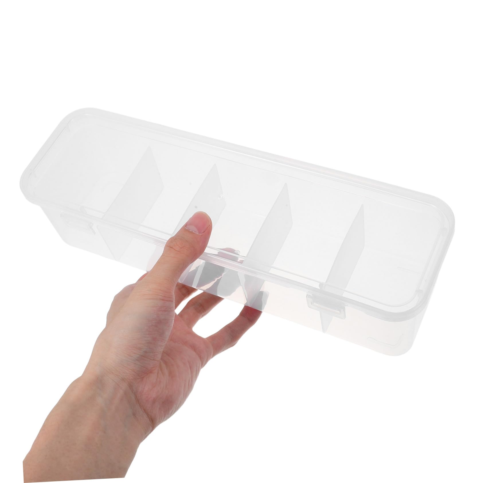 Healeved 15 Piezas Caja Organizadora Transparente Compartimentos con Tapa para Accesorios de Cabello Almacenamiento Compacto para Gomas Clips y Cables Organizador Multiusos Práctico y