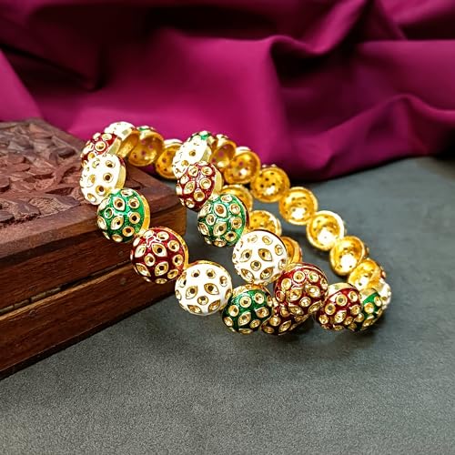 Efulgenz Gold Tone Indian Bangle Set for Women Stylish Bangle Set Indian Gold Bangles Bracelet Indian Bridal Jewelry for Wedding Bollywood Fashion Jewelry2