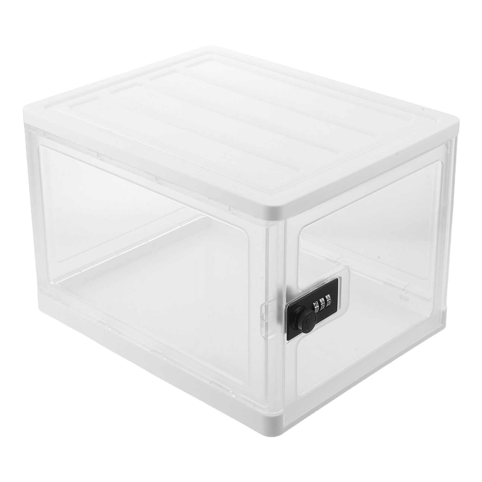Boîte de rangement verrouillable avec contrôle d'accès et marquages de mesure