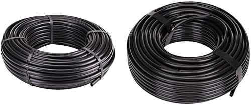Raindrip 052020P - Manguera de riego por goteo, poliuretano negro de 1/2 pulgadas x 200 pies y 100050211 negro 016010T 1/4 pulgadas por 100 pies, 1