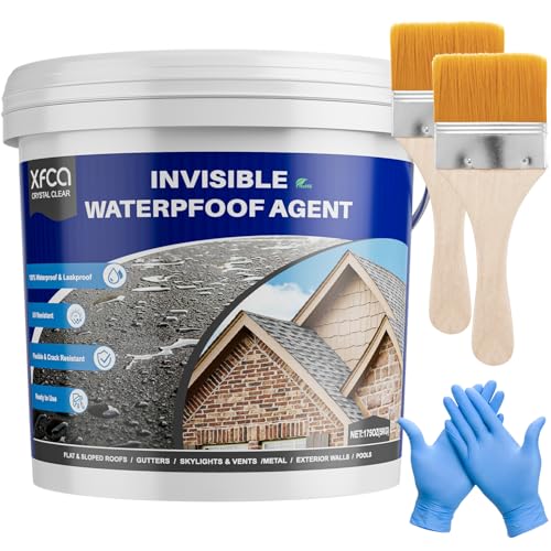 Image of Transparent Waterproof Sealant,175oz Clear Transparent Waterproof Coating,Liquid Invisible Water Proof Agent for Roofs Walls,Garden,Bathroom,Kitchen Indoor & Outdoor Water Proof Sealant
