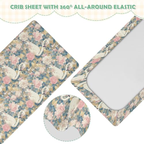 Drap de lit imperméable protège matelas berceau flamant rose