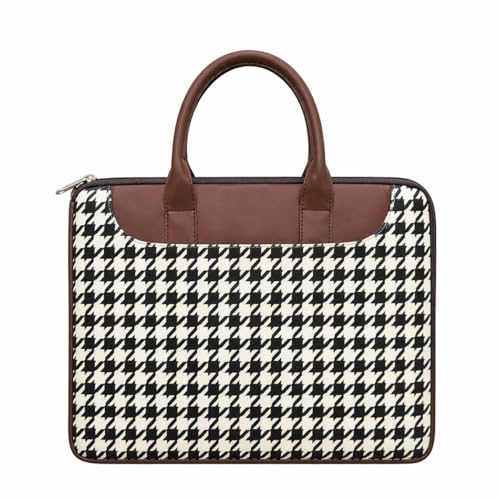 Image of Tabelito Designer Printed Laptop Sleeve for Women (13-15.6 Inch) | Jute & Vegan Leather Office Handbag | Lightweight Stylish Work Bag with Handle