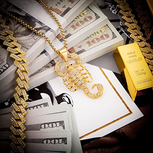 AsAlways 18K Gold Plated Animal Scorpion Scorpio Pendant Iced Out Bling CZ Hip Hop Novelty Punk Necklace Jewelry with Gift Packaging4
