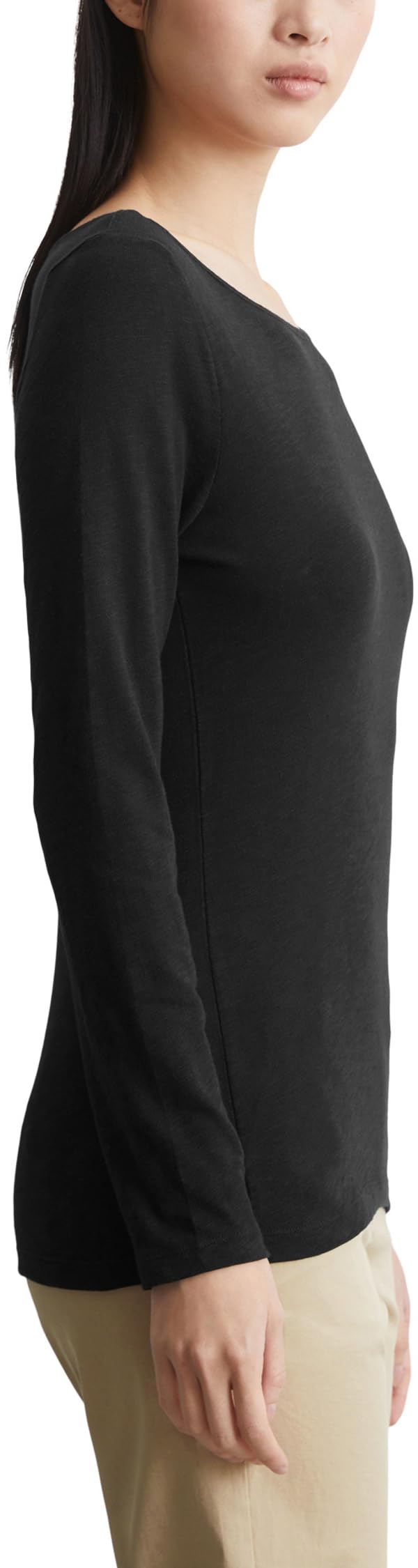 Marc O'Polo Damen Langarmshirt aus Bio-Baumwolle Unterziehshirt, Schwarz (Black), XXL – Ansicht 2