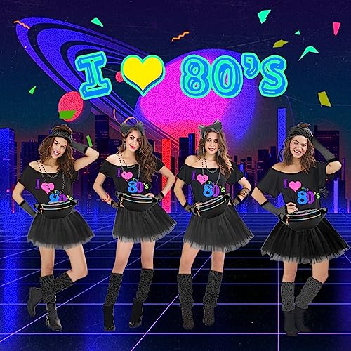 Wildparty 80s costume accessories for women, t-shirt tutu fanny pack headband earring necklace fishnet gloves legwarmers 6 Wildparty 80s costume accessories for women, t-shirt tutu fanny pack headband earring necklace fishnet gloves legwarmers - image 7