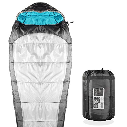 Sleeping Bag Mummy Style - 3 Season - Camping & Outdoors - Grey