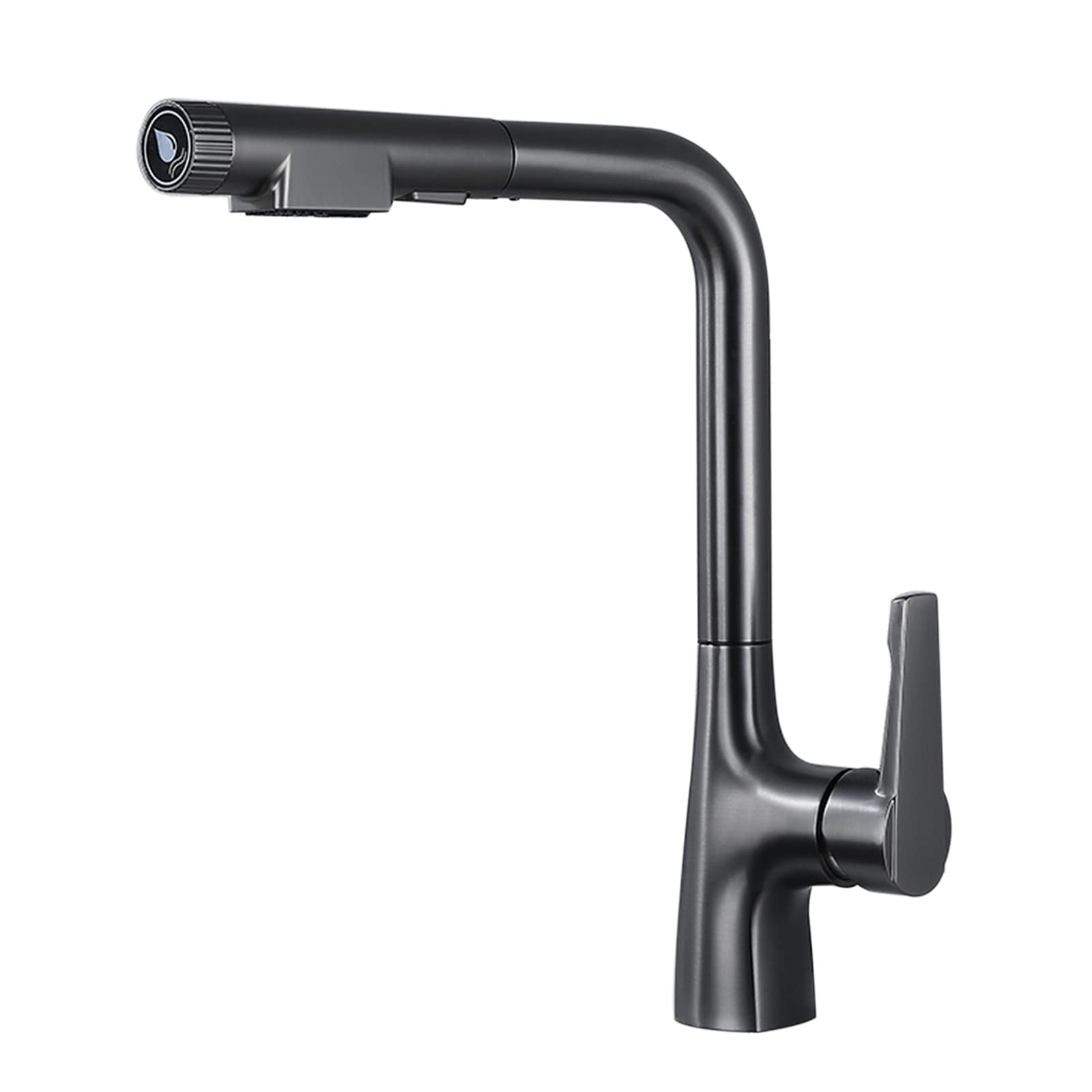 3 Way Kitchen tap, Kitchen Mixer taps with Pull Out Spray Grey Brass Swivel Multifunction Kitchen Sink tap