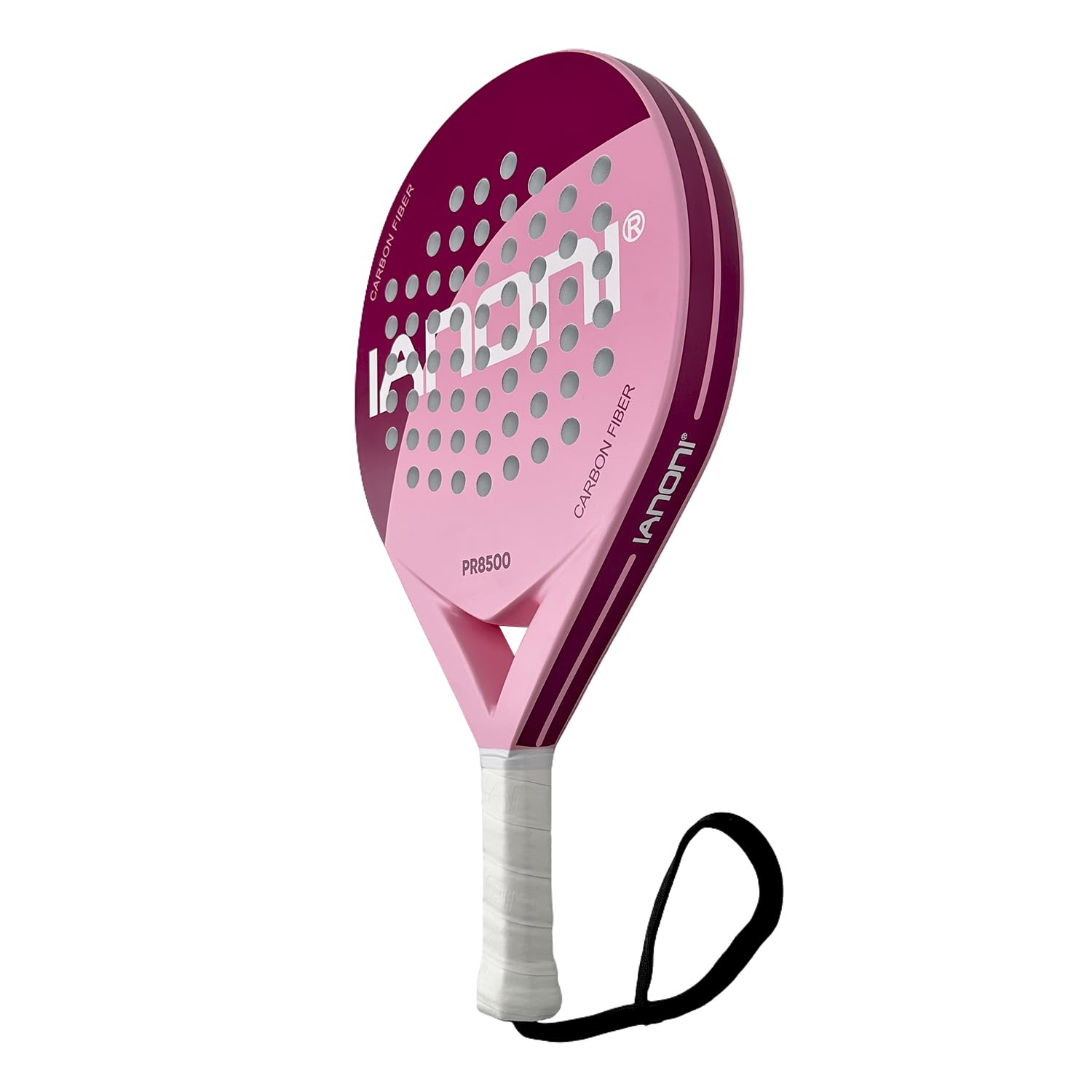 IANONI Racchetta da padel con superficie in fibra di carbonio con nucleo in schiuma EVA Memory Flex Foam Racchette da tennis Paddle Racchetta da tennis-8500 rosa