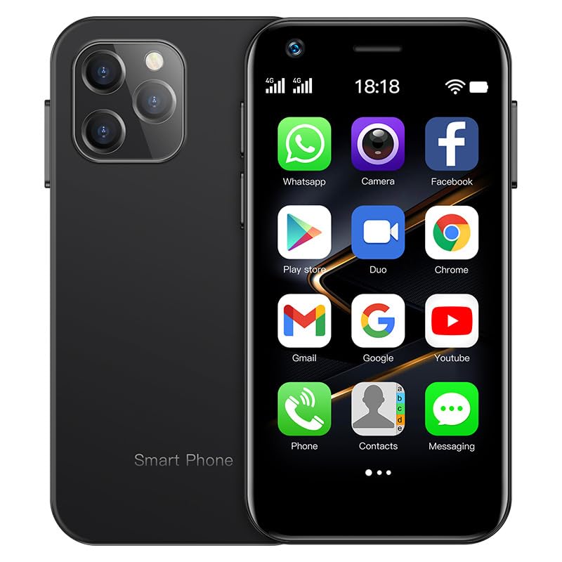 Yoidesu XS12 True Smartphone, 3in Super Small Cell Phone, Dual SIM 4GB 32GB ROM for Android 10.0 Unlocked Mobile Phone, The World's Smallest Backup Phone
