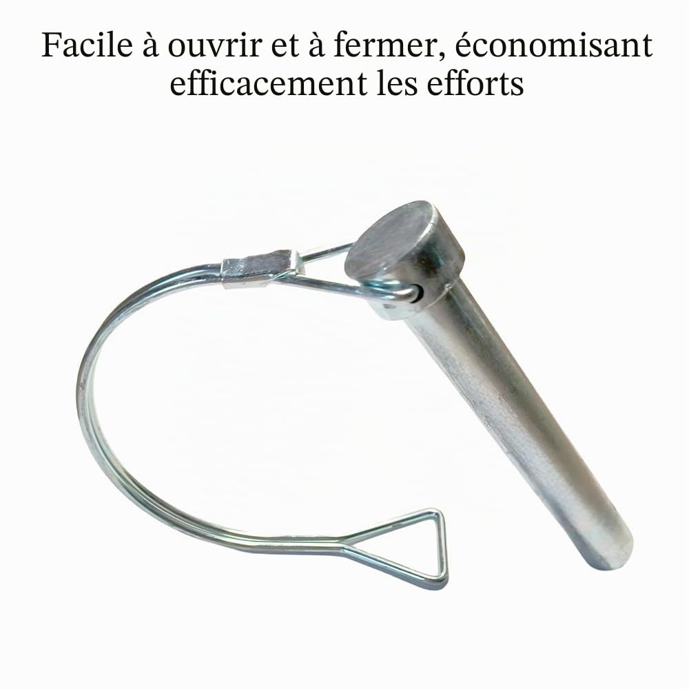 10 Pack de Goupilles de Verrouillage en Fil, Goupilles de Couplage de Sécurité en Forme de D en Acier au Carbone pour Remorque, Goupilles Lynch pour Ferme, Pelouse et Jardin (8 x 80 mm)