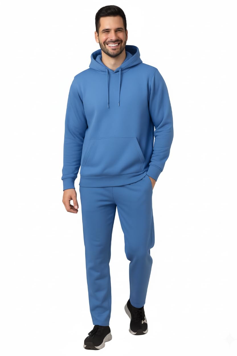 mack jonney Solid Track Suit for men | Co-ord Set | Warm Fleece Tracksuit Set | Full Sleeve Hoodie-picture-26