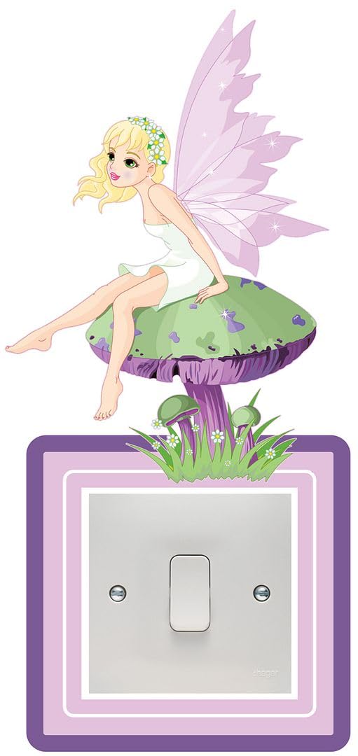 Fairy Toadstool Light Switch Surround Art Vinyl Wall Stickers Children's Bedroom