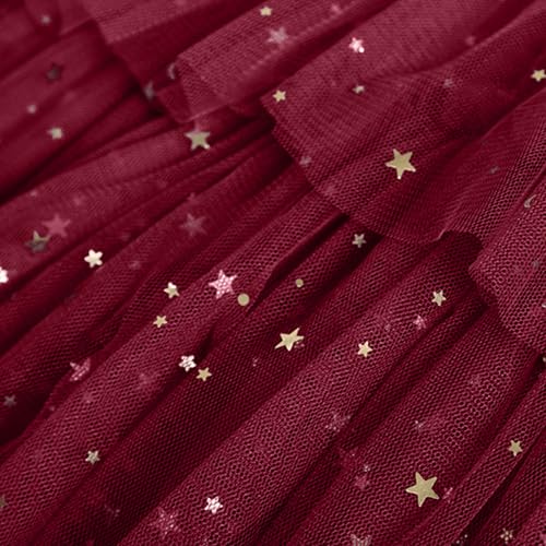 Lmdudan 2025 Party Dress for Girls Toddler Girls Fly Sleeve Star Princess Dresses Dance Party Ruffles Dresses Clothes 2-10Y4