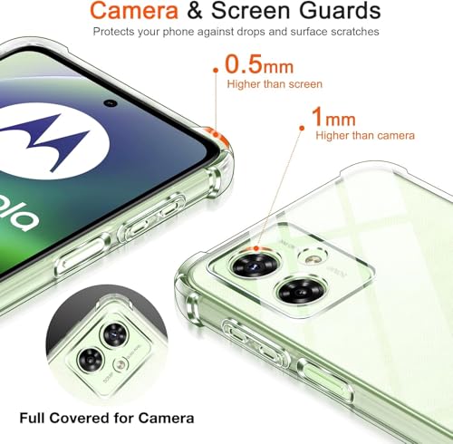 Image of Lustree Motorola G54 / G64 Back Cover Transparent Case | Clear TPU Shockproof Case with Four Corner Protection & Raised Camera Guard | Slim Protective Cover for Moto G54 / G64