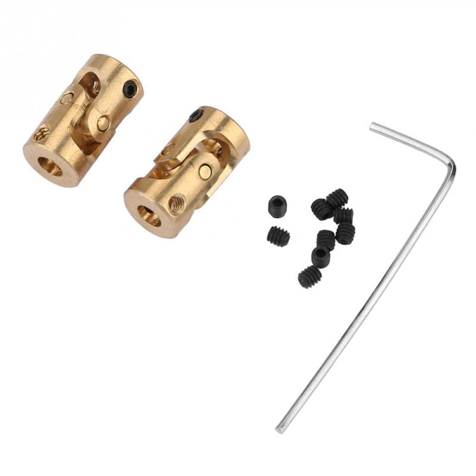 WAAZVXS Coupler 2Pcs U-Joint Shaft Coupling for Motor Connector Universal Joint Brass