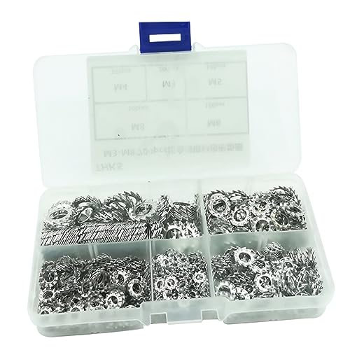 SOLUSTRE 700pcs Galvanized External Washers - Toothed Locking Washers Sump Plug Gasket Marine and