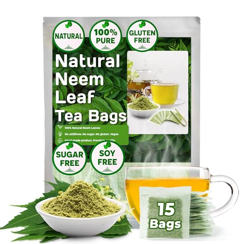 Image of FreshDrinkUS Premium Neem Tea Bags, 15 Count - 100% Natural and Pure Herbal Tea, No Sugar, No Caffeine, No Gluten, Vegan