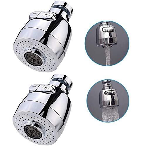 Sinrier 2 pack 360-Degree Swivel Water Swivel Faucet Aerator Nozzle Filter Water Saving Tap Diffuser Kitchen Accessories
