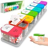 Extra Large Pill Organizer – Weekly Pill Box 7 Day AM PM for Big Vitamins & Supplements, Large Capacity Medication Dispenser with 7 Detachable Compartments, XL Pill Organizer 2 Times a Day