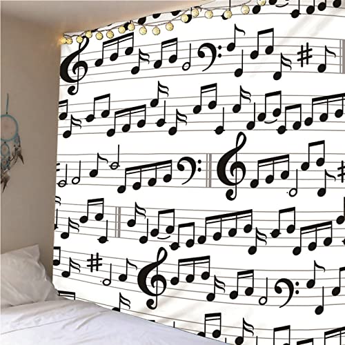 Tapiz de cocina con efecto visual 3D: tela de 200x150cm con notas musicales abstractas 5