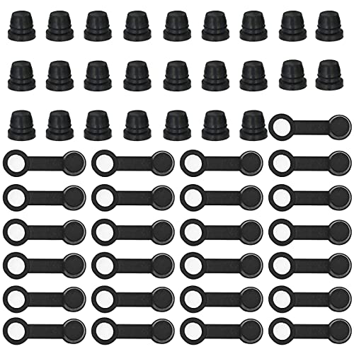 Bouchon de purge de Frein,CHENKEE 50 pcs Caoutchouc Noir Bouchon de Graisse de Purge de Frein Bouchon de Frein Étrier Bouchons de Vis de purge Cache Universel Valve de Mamelon Bouchon pour 8 mm Moto Cover