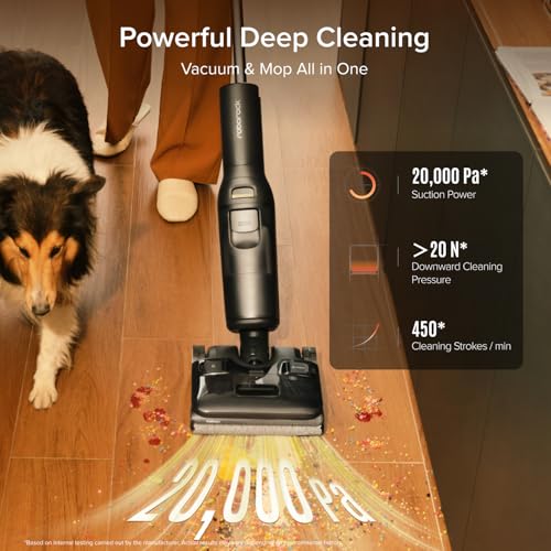 Image of roborock F25 ACE Combo Wet Dry Vacuum Cleaner, 5-in-1 Cordless Stick Vacuum Mop, Smart Hard Floor Washer with 180 Lie-Flat, AI Assitant Wheels, Self Cleaning, 65 min Runtime, Whole House Cleaning