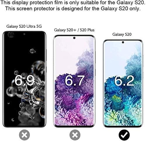 [2+2 Pack] Galaxy S20 Screen Protector Include 2 Pack Tempered Glass Screen Protector + 2 Pack Tempered Glass Camera Lens Protector,9H Hardness,Bubble Free,High Definition for Galaxy S20 5G