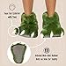 Lazy One Animal Paw Slippers for Kids and Adults, Fun Costume for Kids, Cozy Furry Slippers, Dinosaur (Green, Small)