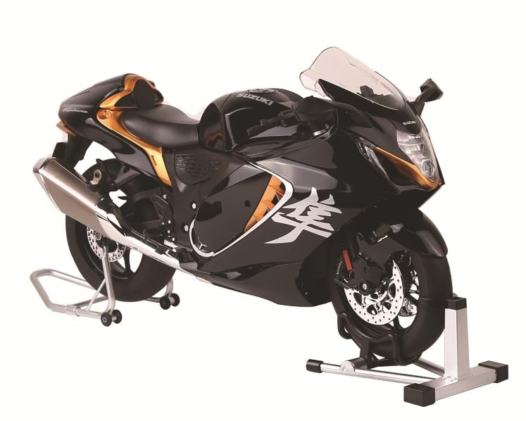 1:6 Scale Die-Cast Motorcycle Model, Interactive Features with Sound Effects (Engine Roaring), Lights and Moving Parts (Rear Wheel Spinning), Simulated Smoke Spraying (Black+Golden) โ image 1