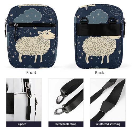 Satchel Tote Bag Messenger Bag Sheep And Stars Printed Mini Sling Bag Purse Suitable for Work Travel3