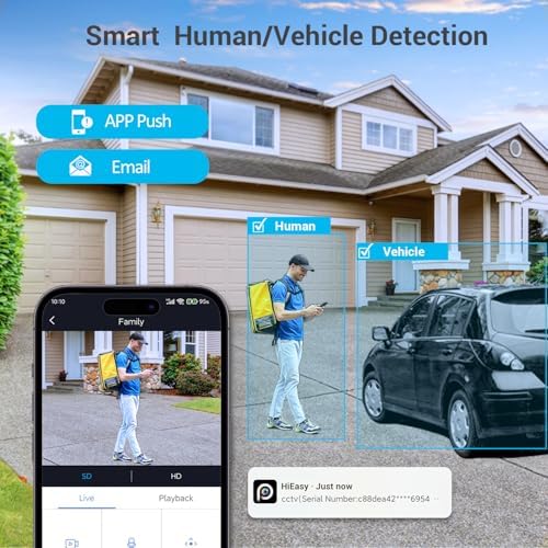 Bild 2 - 4K NVR 10-Kanal-Überwachungssystem Rekorder+4 Port POE, 10CH-Sicherheits-NVR,einfache Fernansicht,P2P-Bewegungserkennung,unterstützt bis zu 10x4K IP-Kameras(Enthält Keine Festplatte)