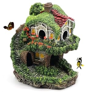 relaqcc Aquarium Decor Hideaway Cave, Betta Fish Tank House Accessories for Amphibians, Goldfish, Shrimp, Conch