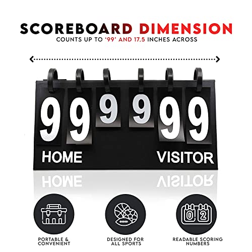 Upstreet Scoreboard/Score Keeper for Indoor & Outdoor Sports - Ping Pong/Baseball/Tennis/Basketball Scoreboard or Varsity Scoreboards/Volleyball Scorekeeper - Portable Scoreboard Flips up to 99 by Upstreet - Image 5