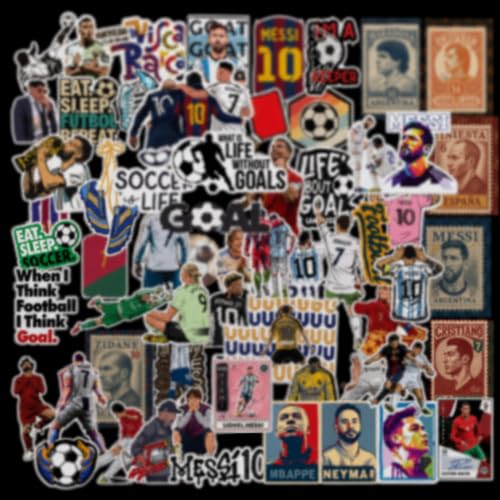 Image of Vinyl Stickers for Laptop- 4 Sheets Premium Laminated Relatable Aesthetic Old Football Stickers, Gen-Z Vibes, Waterproof, Reusable, No Residue - for Laptops, Journals, Scrapbooks