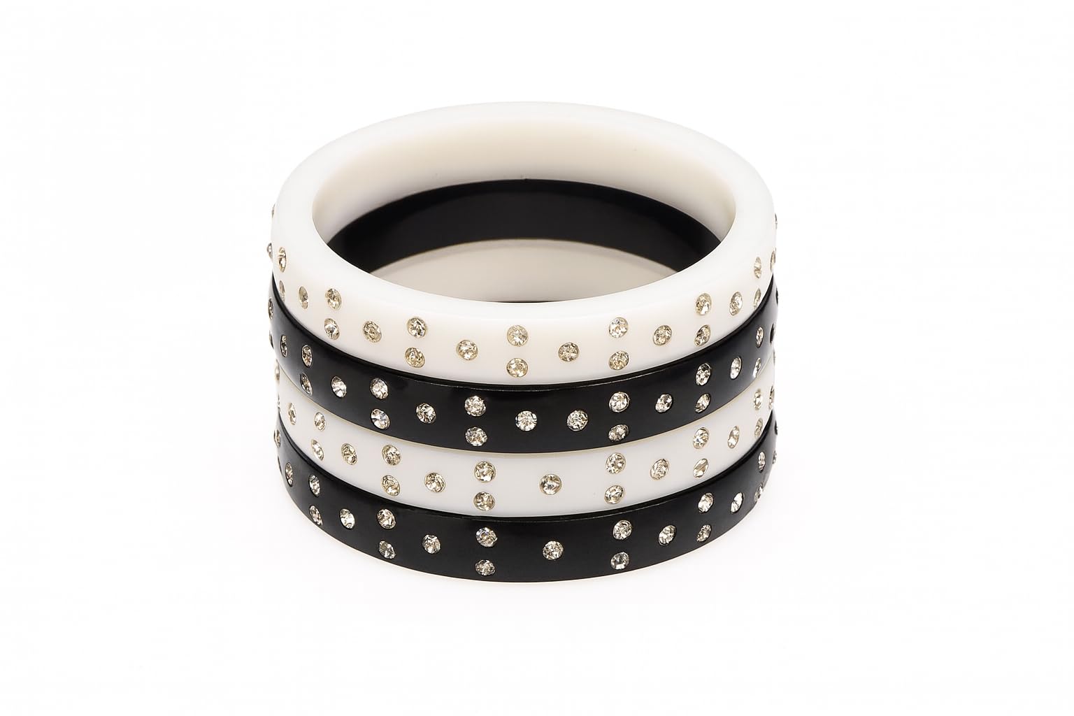 SWAMINI CREATIONS Baby Plastic Bangles Nazriya bangle black and white diamond kada/bangle.(0 to 6 months)(2 PAIRS)(GV-N20G-HCJC_BZ)-image-11