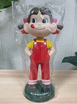 首振り　ペコちゃん人形　30cm ネジ2つ 裾グレー 首振り ペコちゃん人形 30cm ネジ2つ 裾グレー