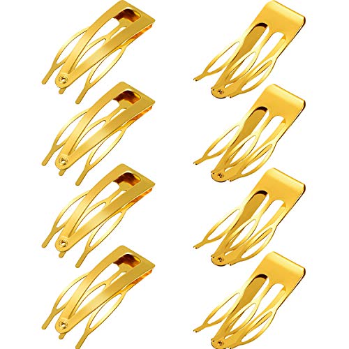 24 Pieces Rubberized Double Grip Hair Clips Metal Snap Hair Barrettes for Hair Making, Salon Supplies (Gold)