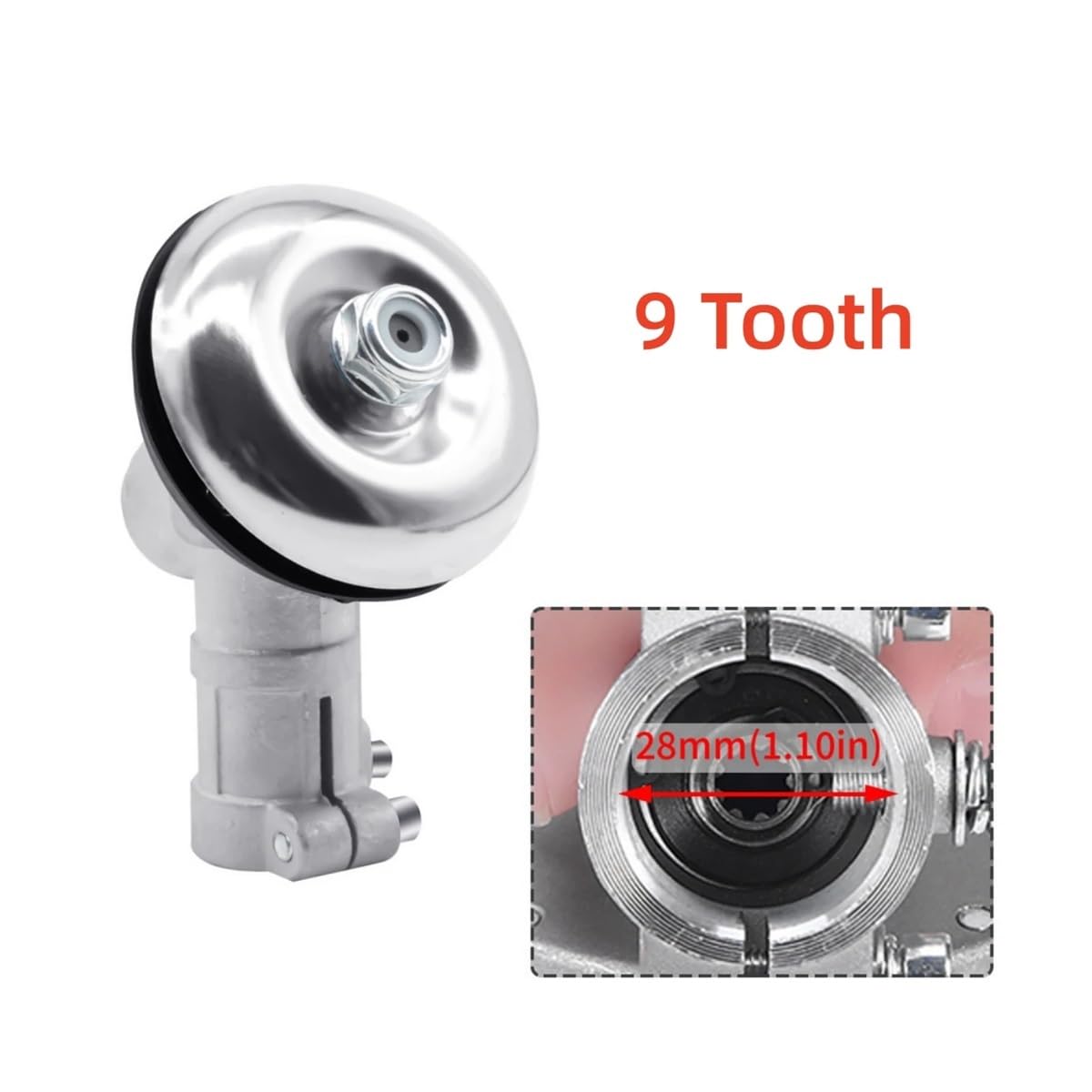 con Caja de Engranajes de 26 mm o 28 mm, 7 o 9 Dientes, Cabezal de Engranaje for desbrozadora, Repuesto de Cabezal de Engranaje for cortacésped, Piezas for Herramienta de jardinería(28mm 9t)